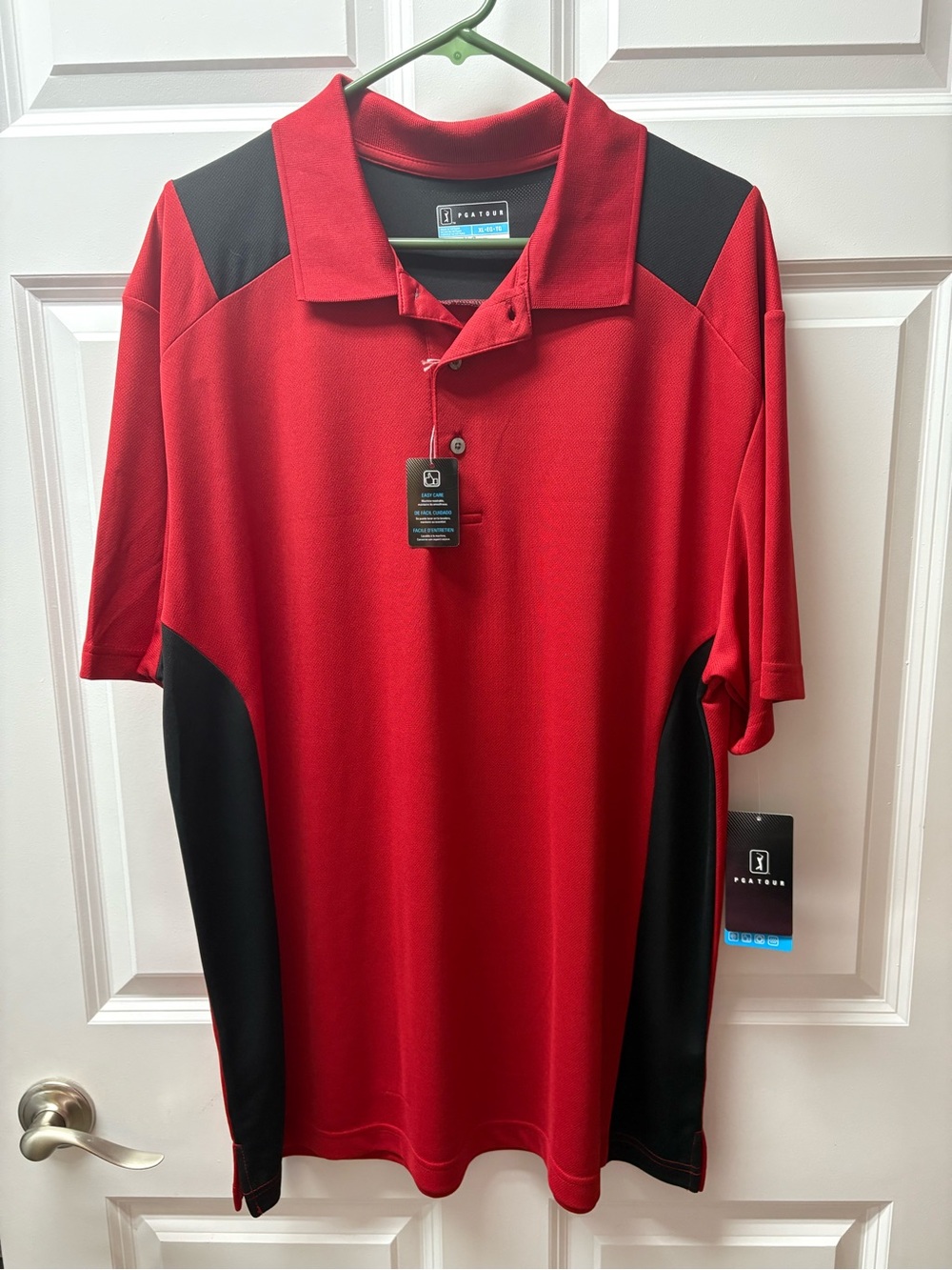 Men’s PGA Red & Black Performance Polo Shirt